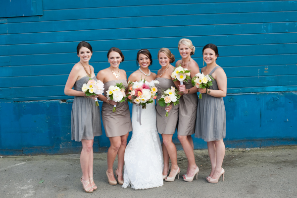 Bridal Party - Grey bridesmaid dresses