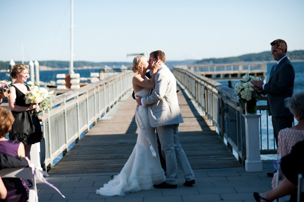 Waterfront Wedding Kiss