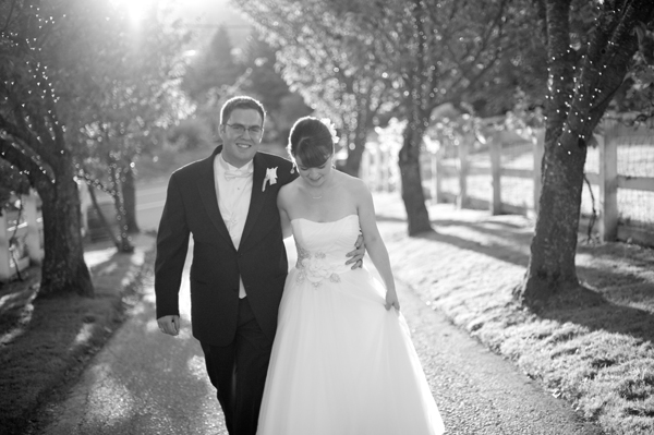Black & White photo of bride and groom